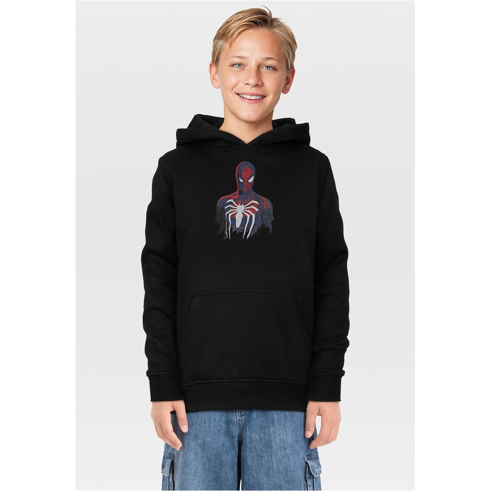 Mister Tee Marvel Spiderman - Logo Kinder Hoodie/Pullover - Schwarz
